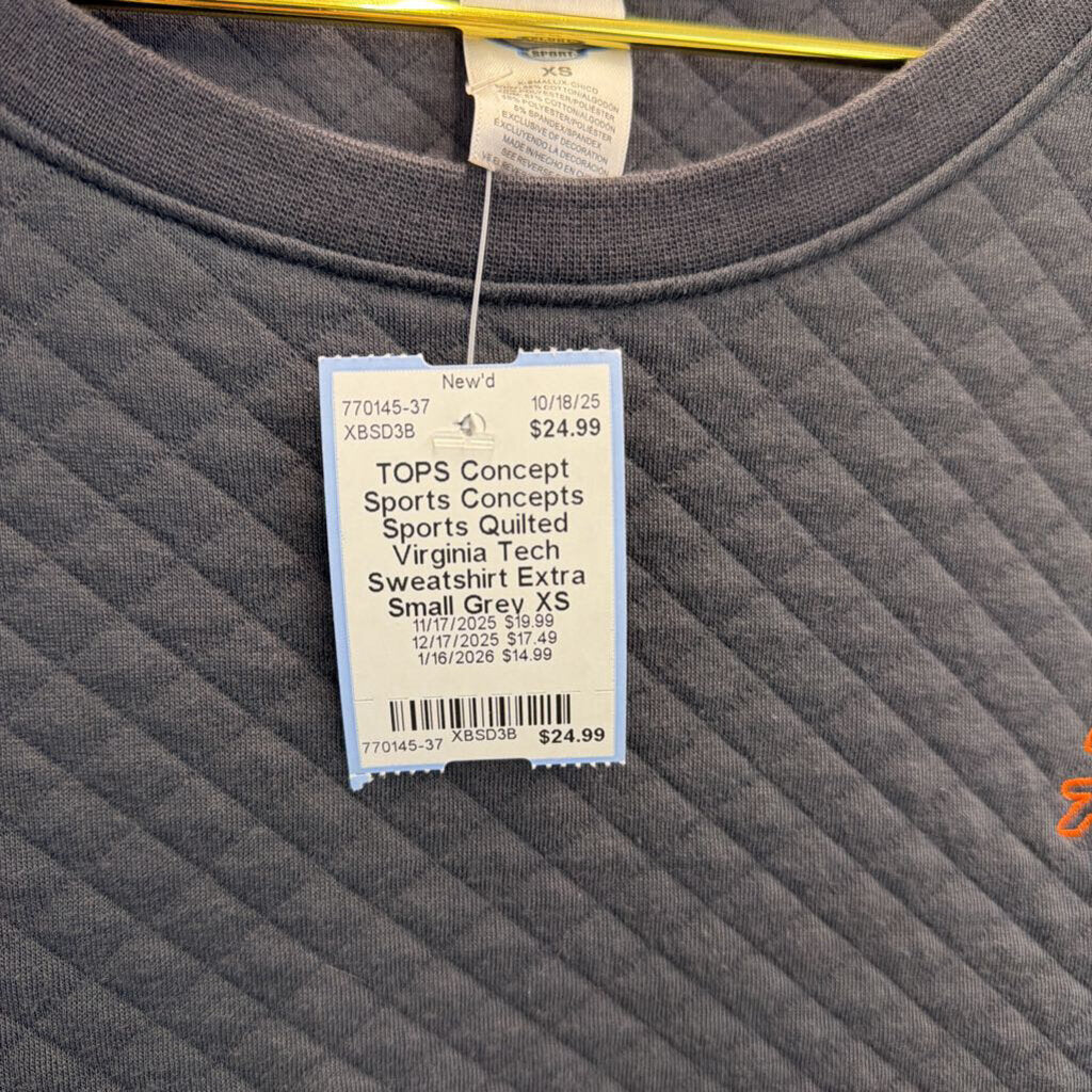 Concepts Sports Quilted Virginia Tech Sweatshirt Extra Small