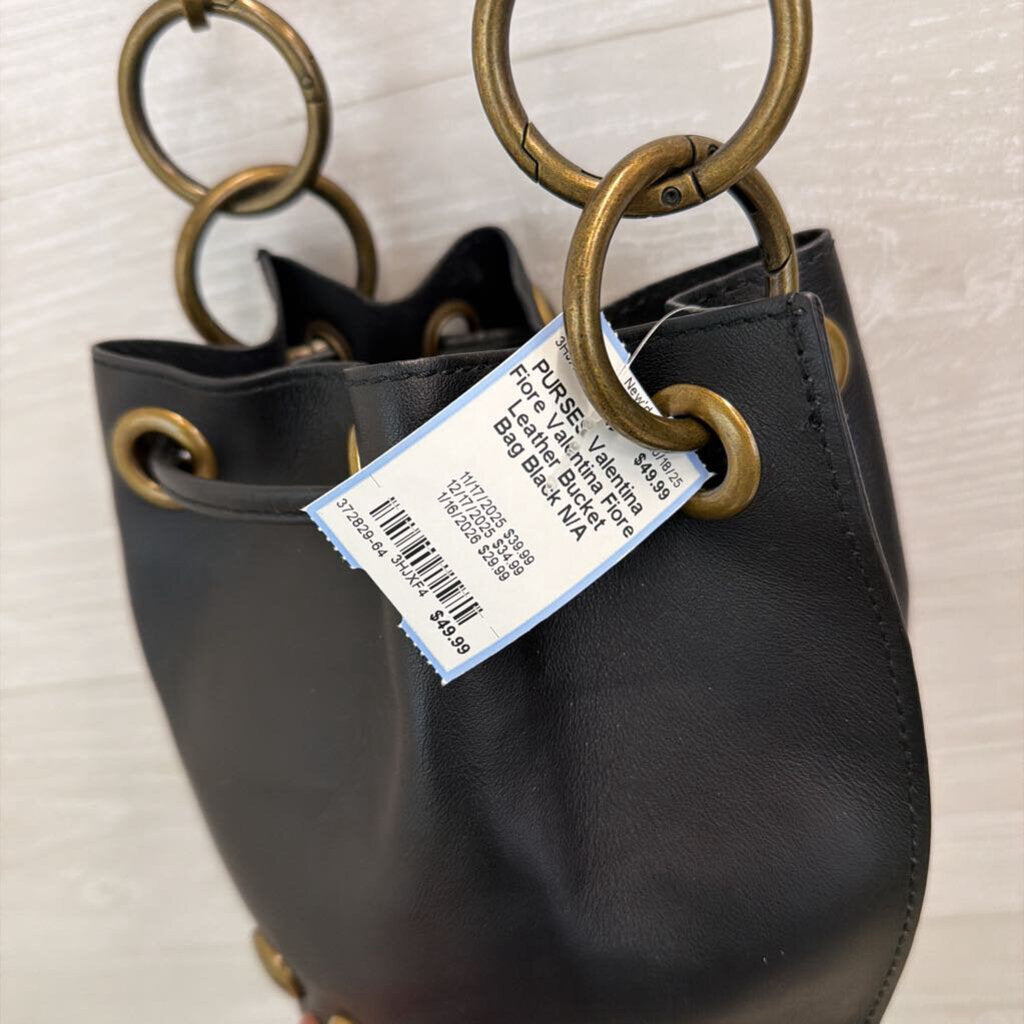 Valentina Fiore Leather Bucket Bag