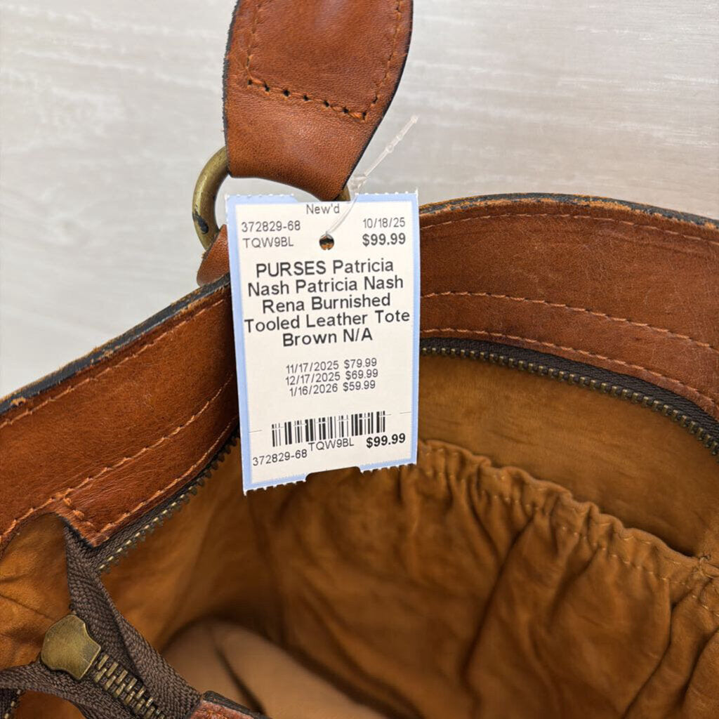 Patricia Nash Rena Burnished Tooled Leather Tote