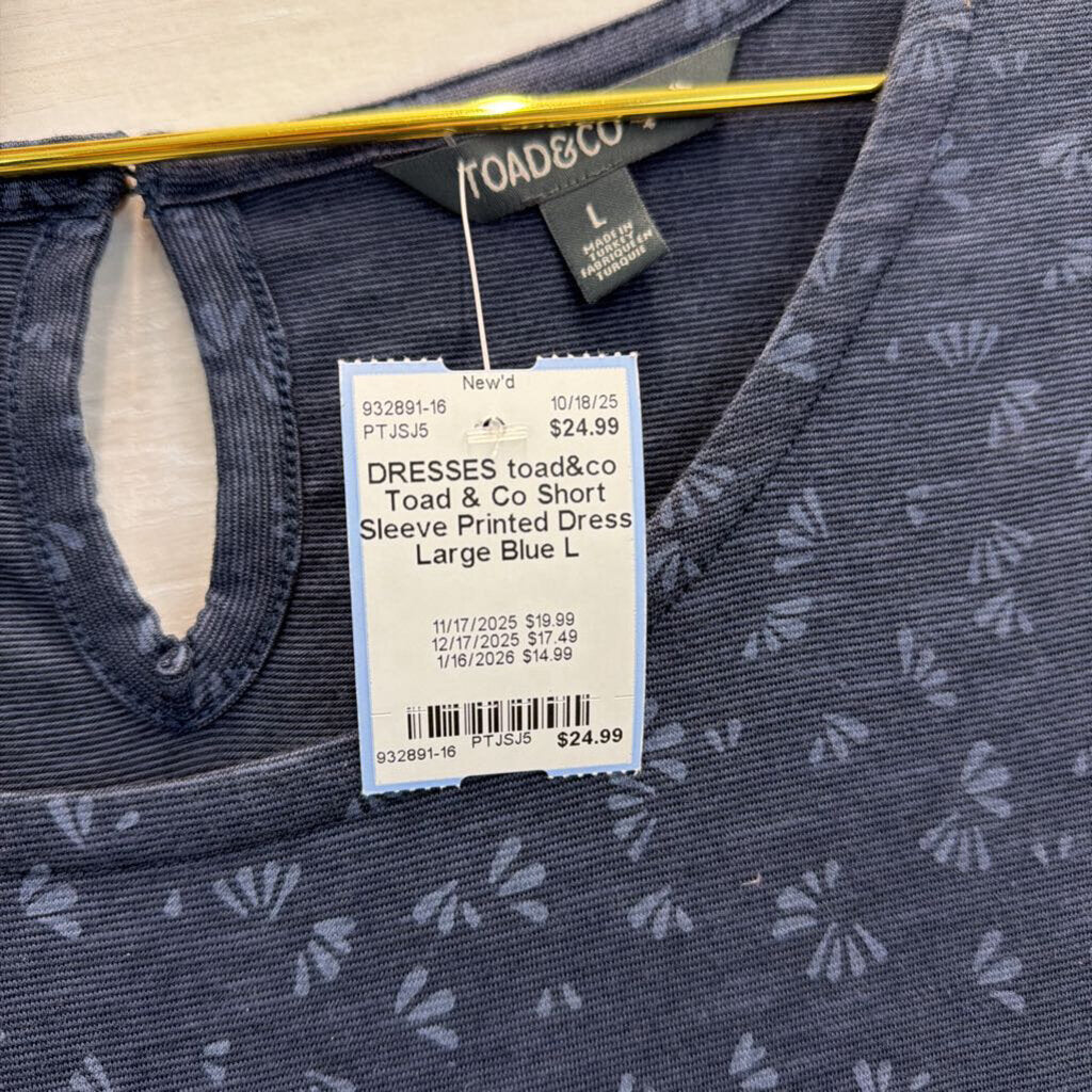 Toad & Co Short Sleeve Printed Dress Large