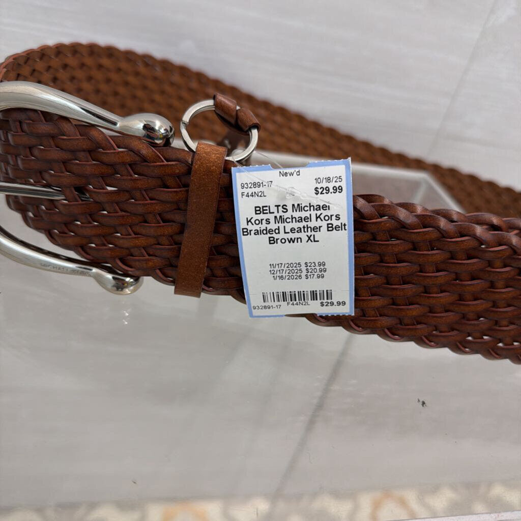 Michael Kors Braided Leather Belt