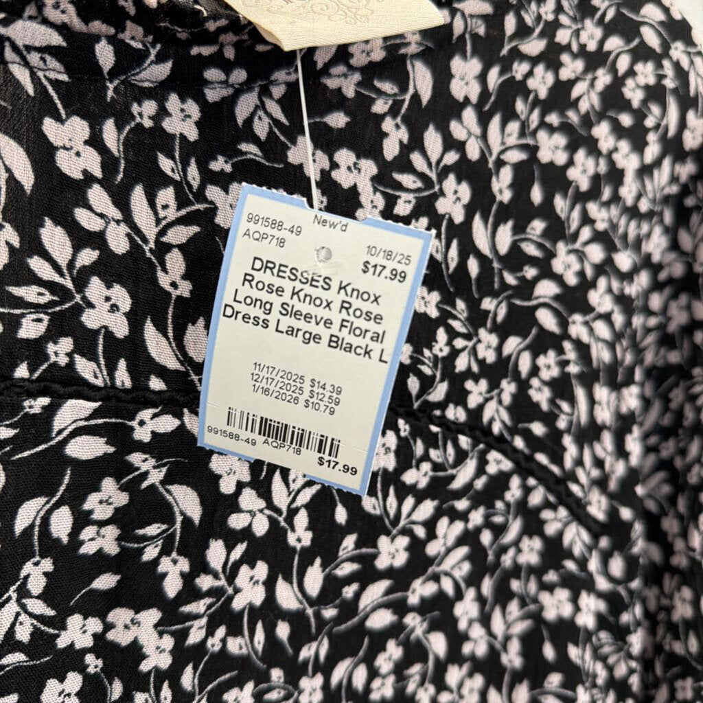 Knox Rose Long Sleeve Floral Dress Large