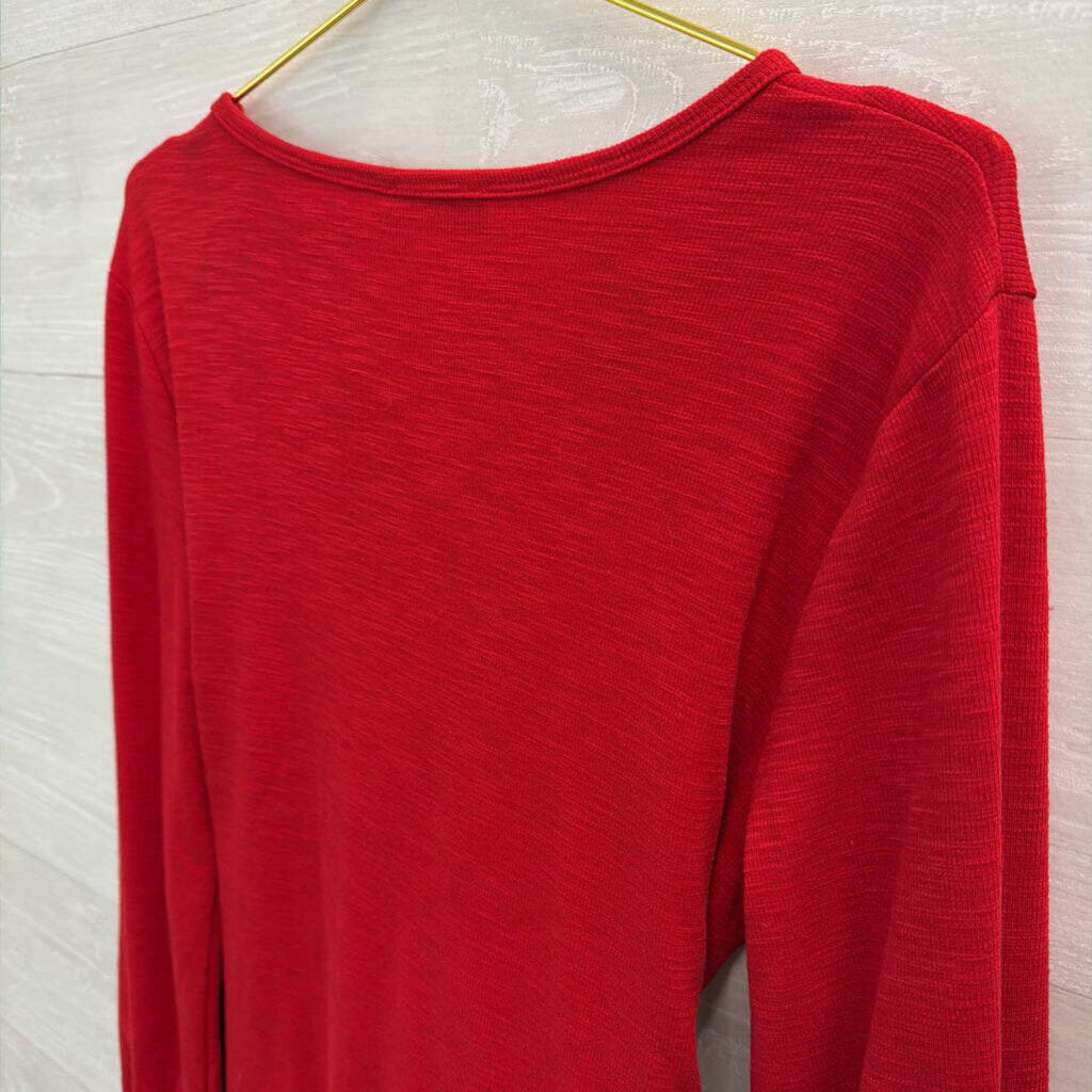 PrettyGarden Tie Front Long Sleeve Dress Large