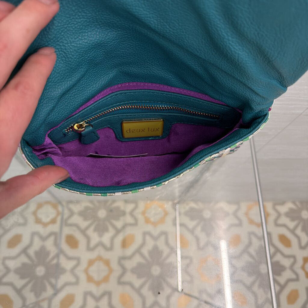 Deux Lux Woven Metallic Clutch