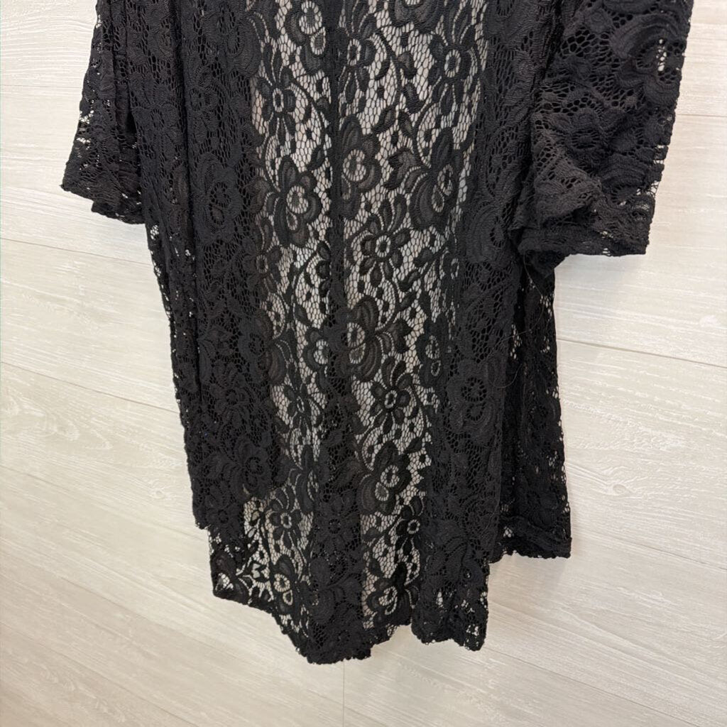 Black Lace Kimono Small