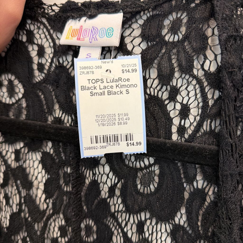 Black Lace Kimono Small