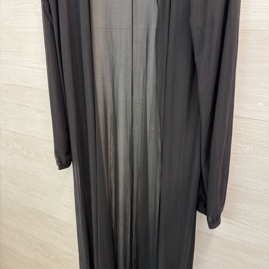 Black Longsleeve Mesh Duster Kimono Medium/Large