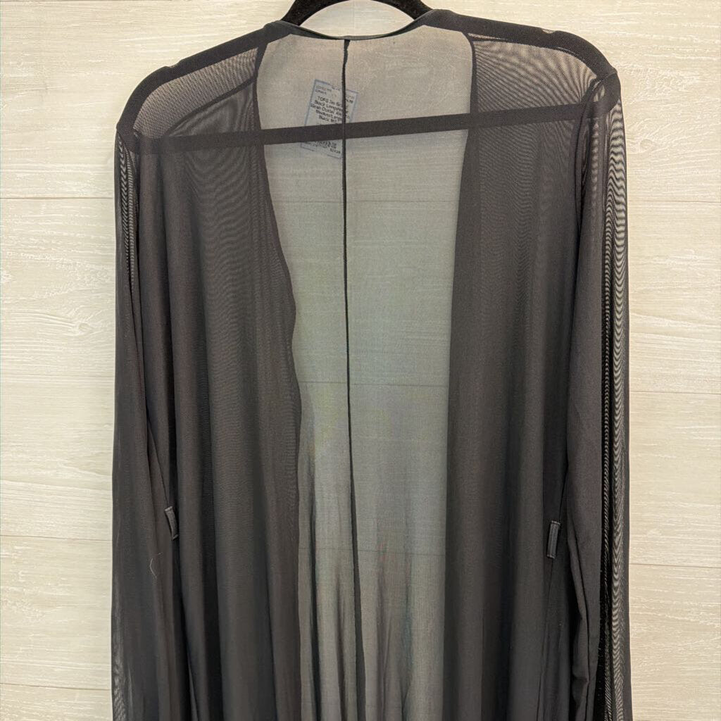 Black Longsleeve Mesh Duster Kimono Medium/Large