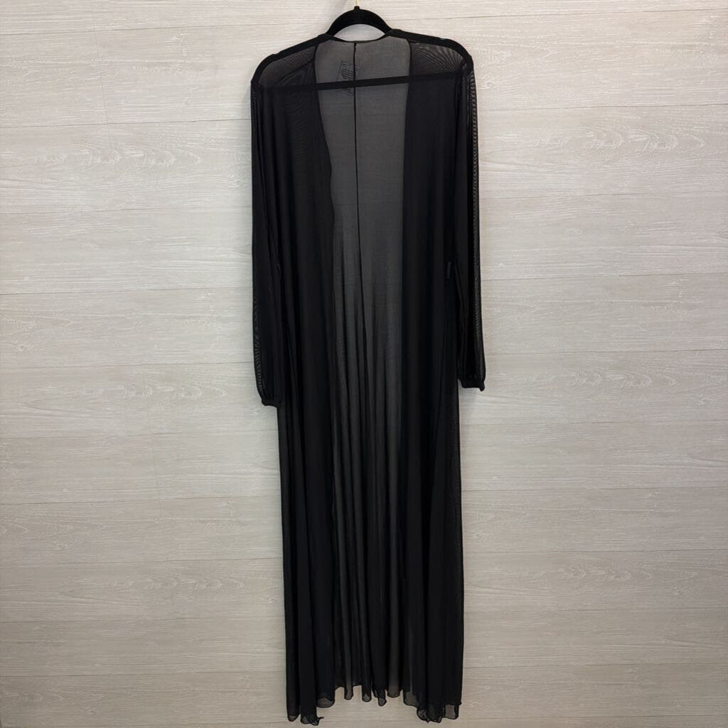 Black Longsleeve Mesh Duster Kimono Medium/Large