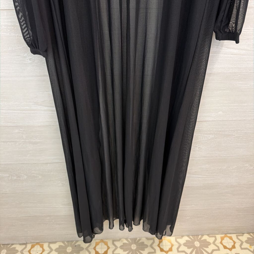 Black Longsleeve Mesh Duster Kimono Medium/Large