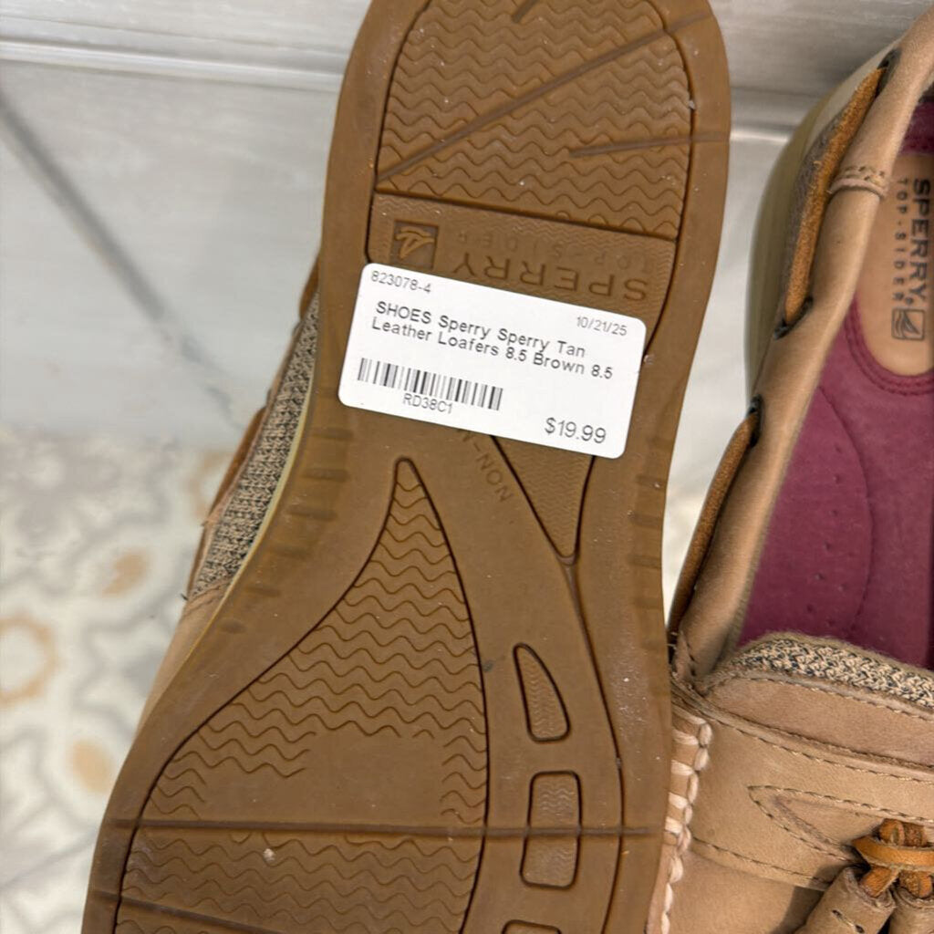 Sperry Tan Leather Loafers 8.5