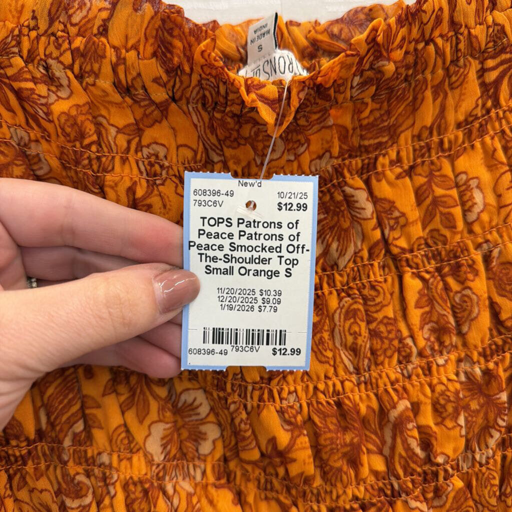 Patrons of Peace Smocked Off-The-Shoulder Top Small