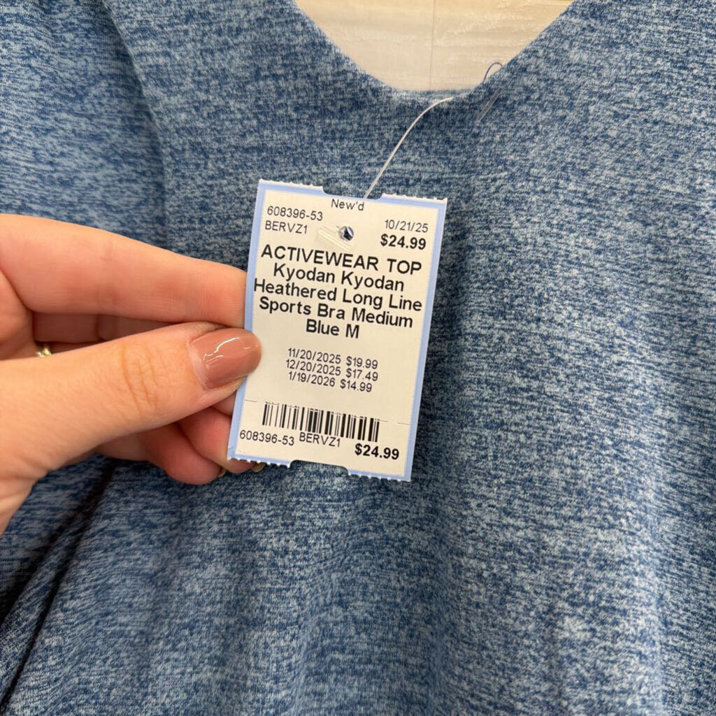 Kyodan Heathered Long Line Sports Bra Medium