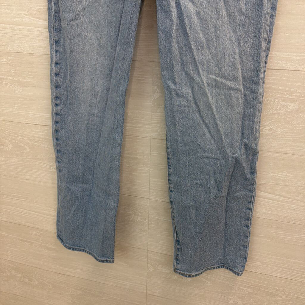 Levi Light Wash Ribcage Straight Jeans 28