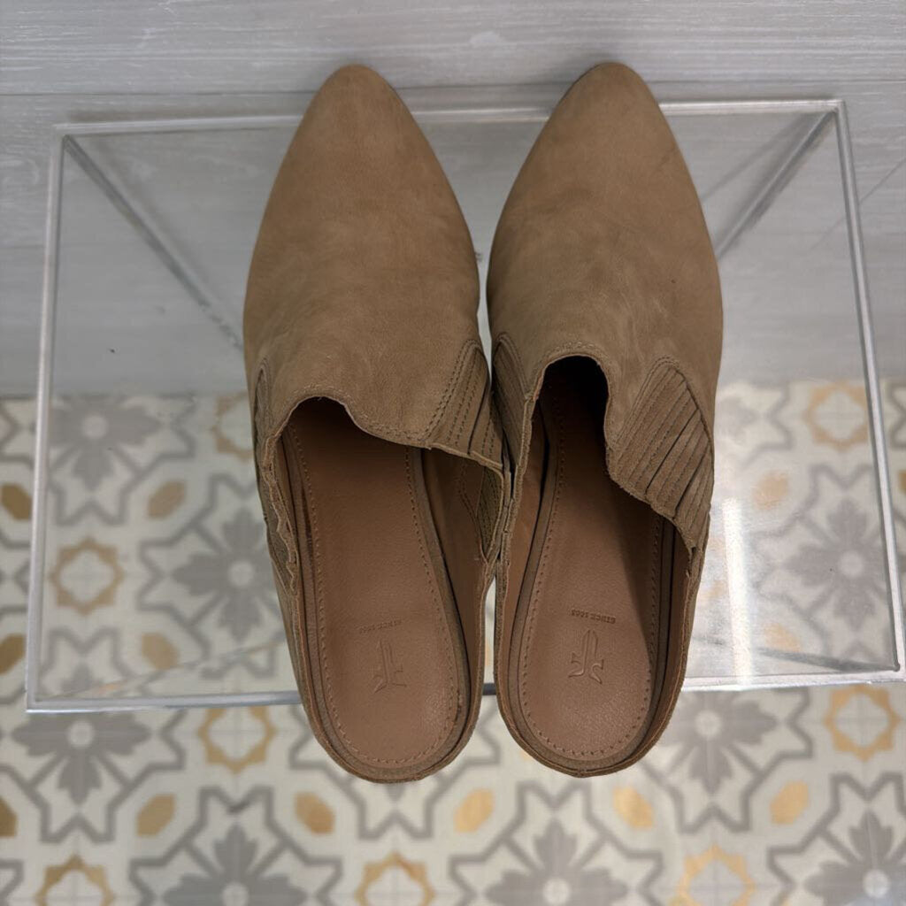 Frye Brown Leather Rowen Gore Mule Shoes 9.5