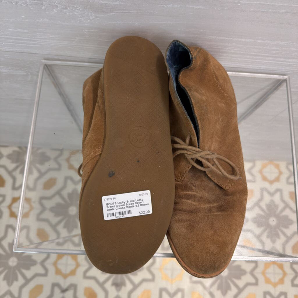Lucky Brand Brown Suede Desert Ankle Chukka Boots 9.5