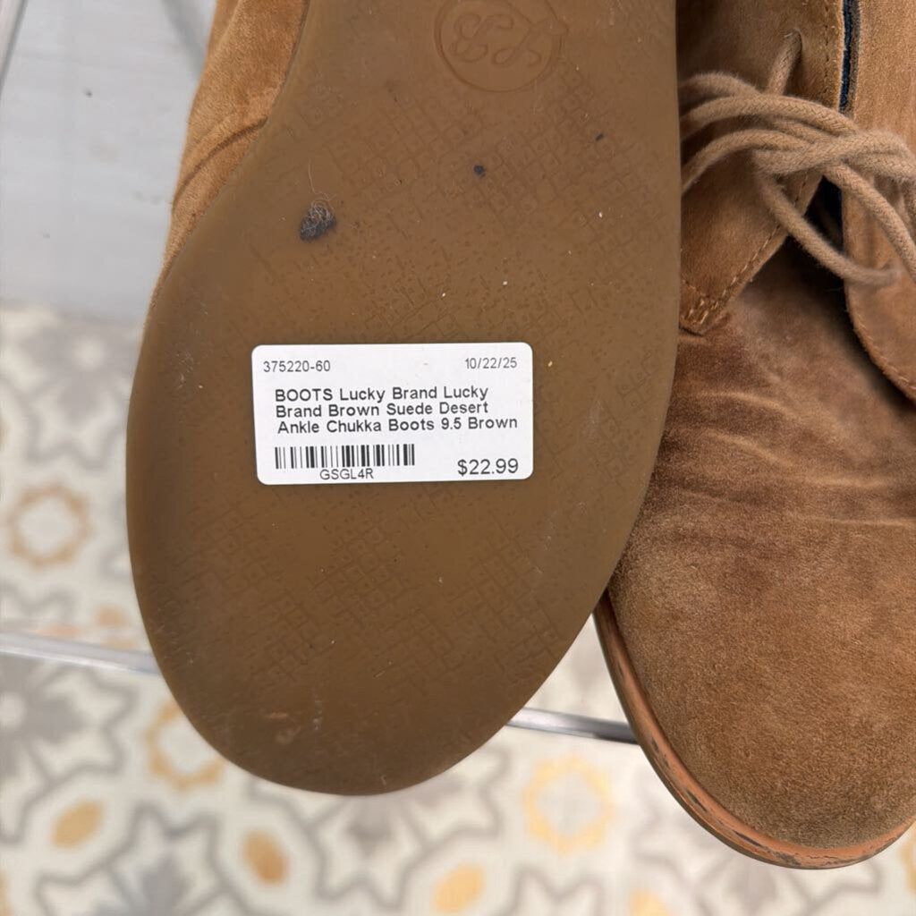Lucky Brand Brown Suede Desert Ankle Chukka Boots 9.5