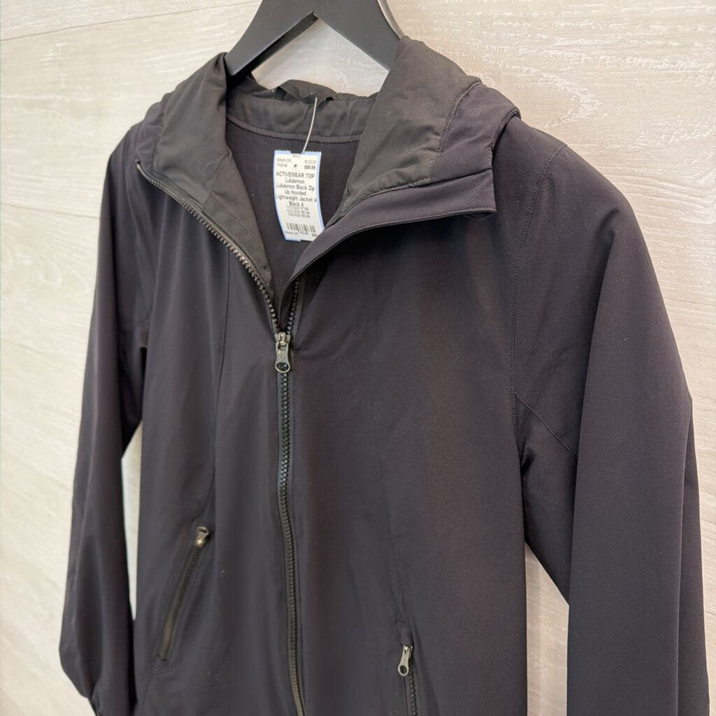 Lululemon Black Zip Up Hooded Lightweight Jacket 4