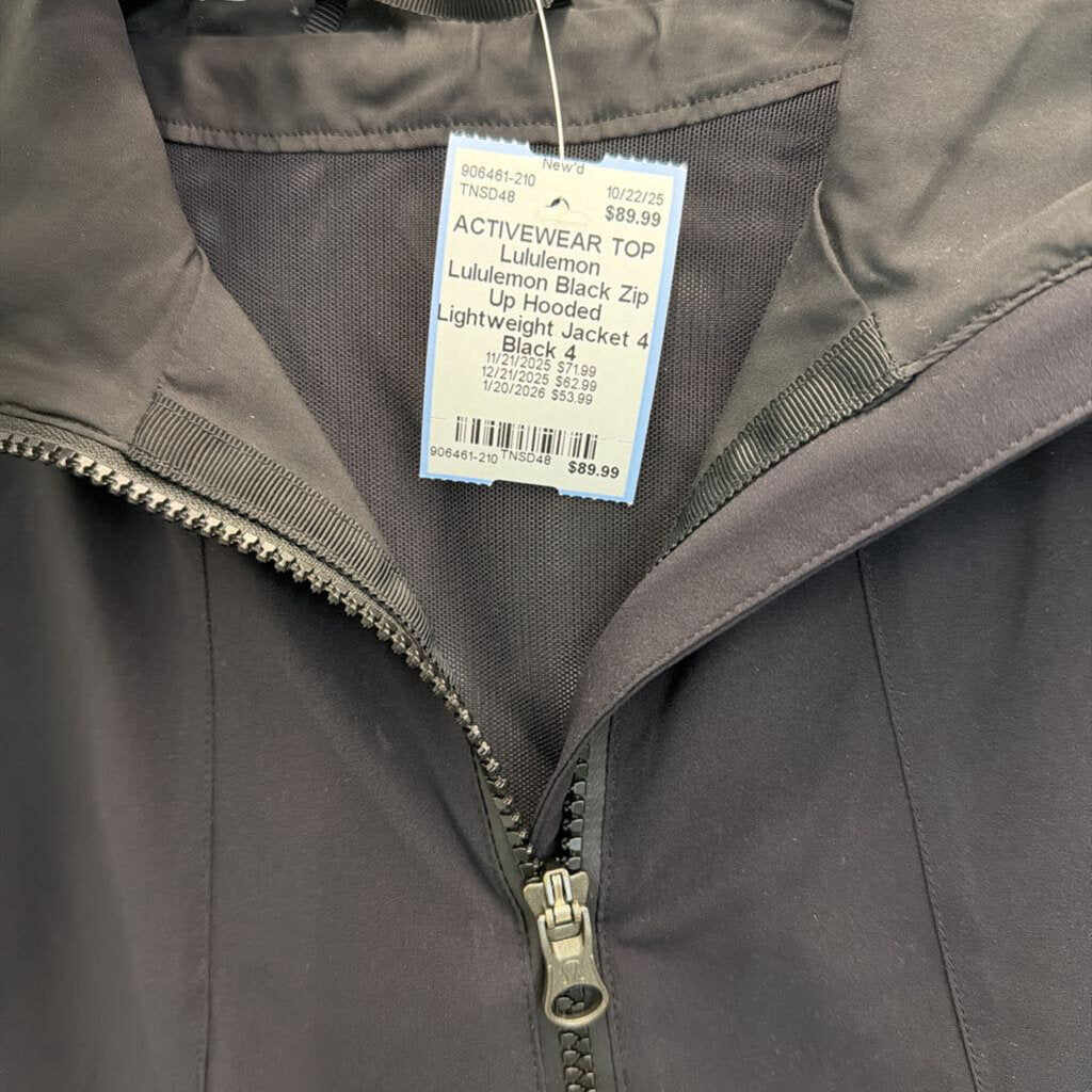 Lululemon Black Zip Up Hooded Lightweight Jacket 4