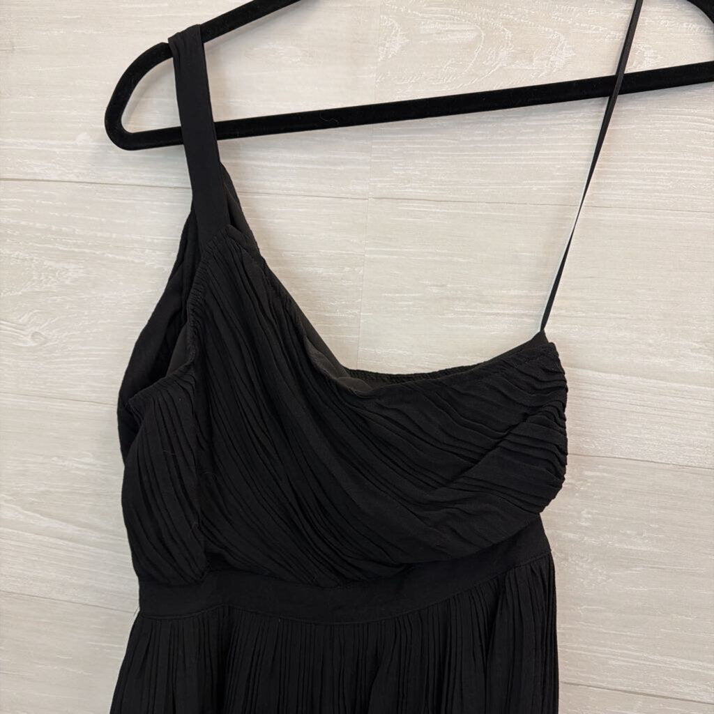 Kimchi Blue Black Pleated One Shoulder Mini Dress Medium