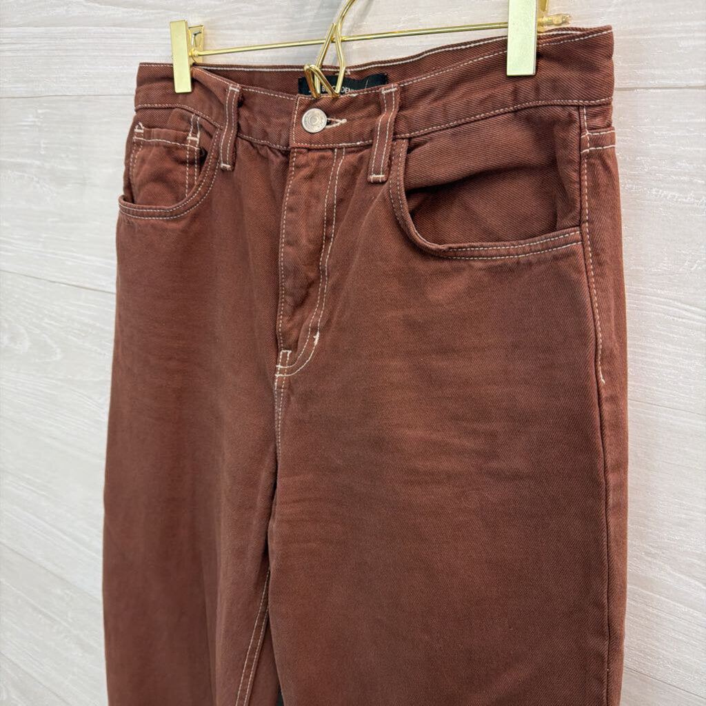 Just Black Denim Brown Denim Wide Leg Jeans 27