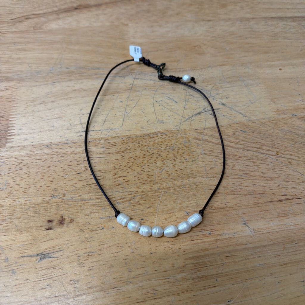 Brown Coated Pearl Necklace