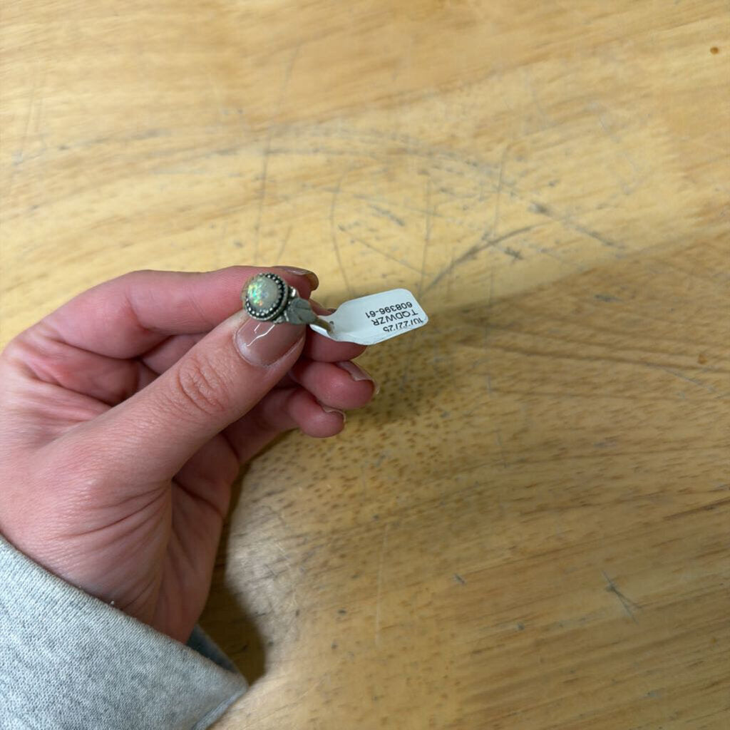 Silver/ Iridescent Stone Ring