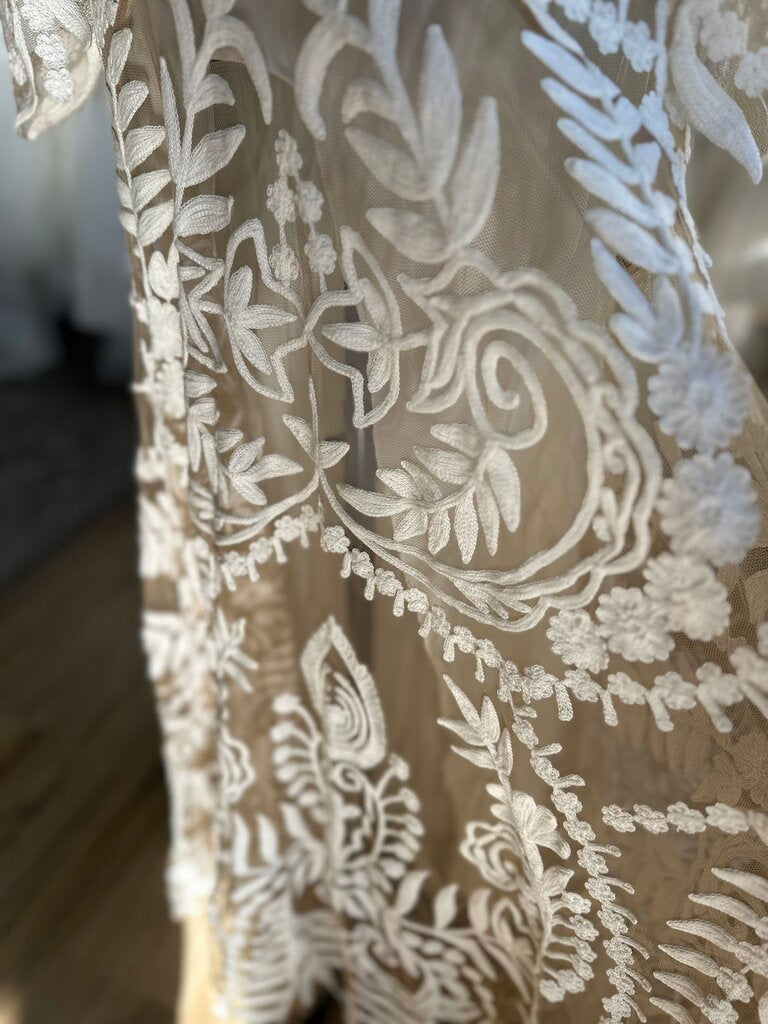 Rue de Seine Beige/ Ivory Avril Lace Long Sleeve Bridal Gown 14