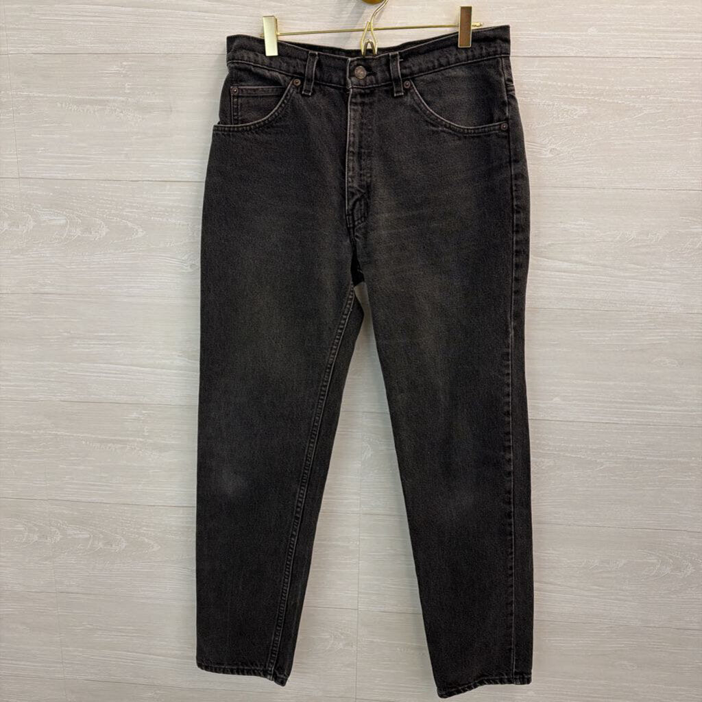 Levi Black Denim Straight Leg Jeans 29 Short
