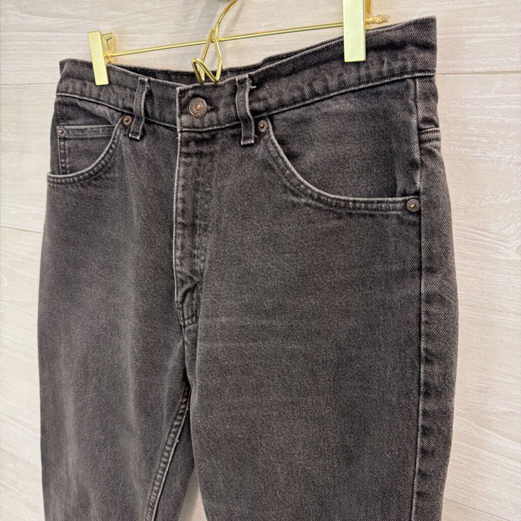 Levi Black Denim Straight Leg Jeans 29 Short