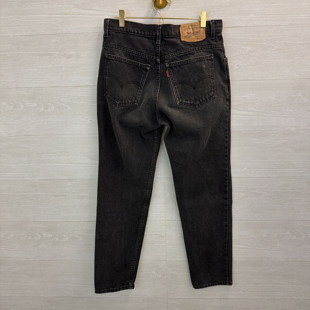 Levi Black Denim Straight Leg Jeans 29 Short