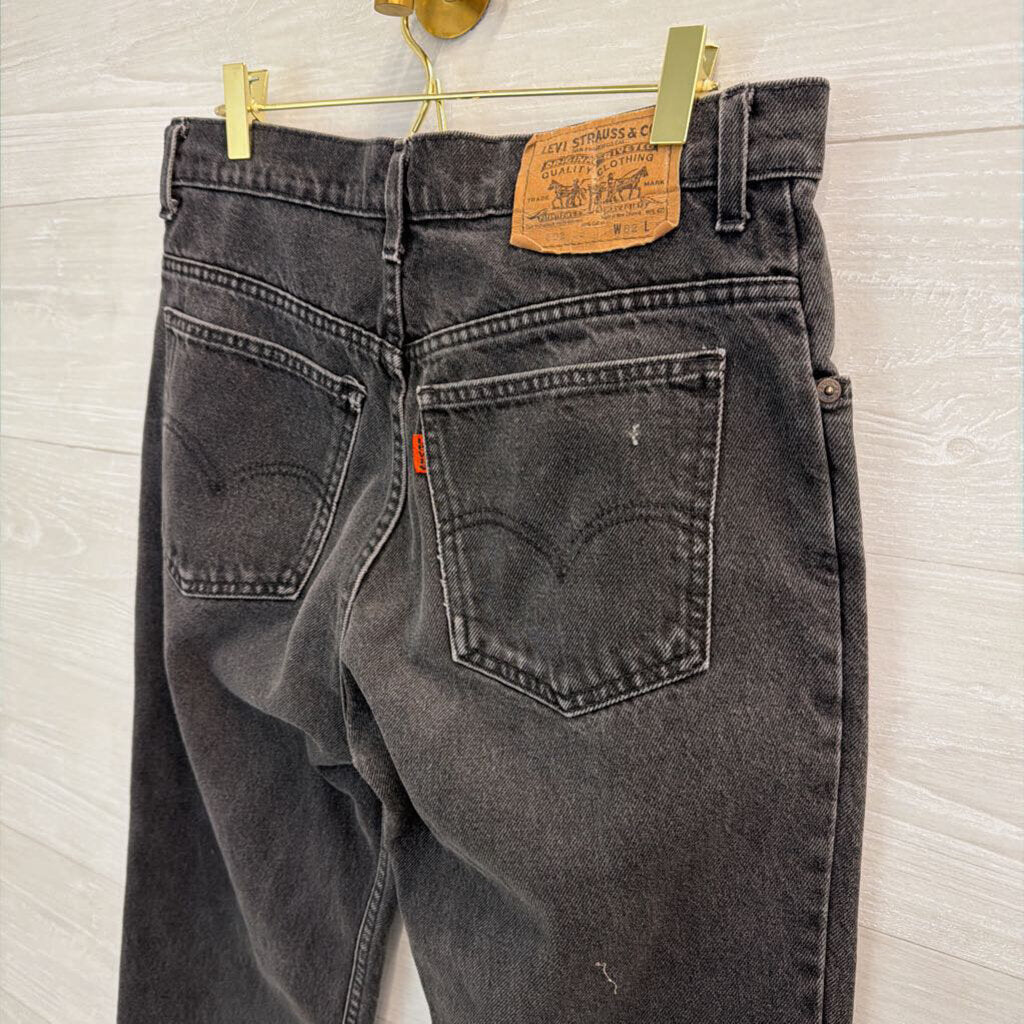 Levi Black Denim Straight Leg Jeans 29 Short