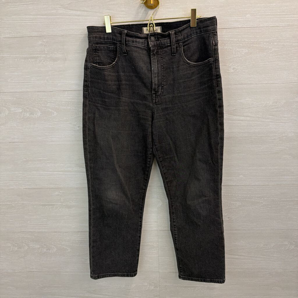Madewell Black Denim The Perfect Vintage Crop Jeans 29 Petite