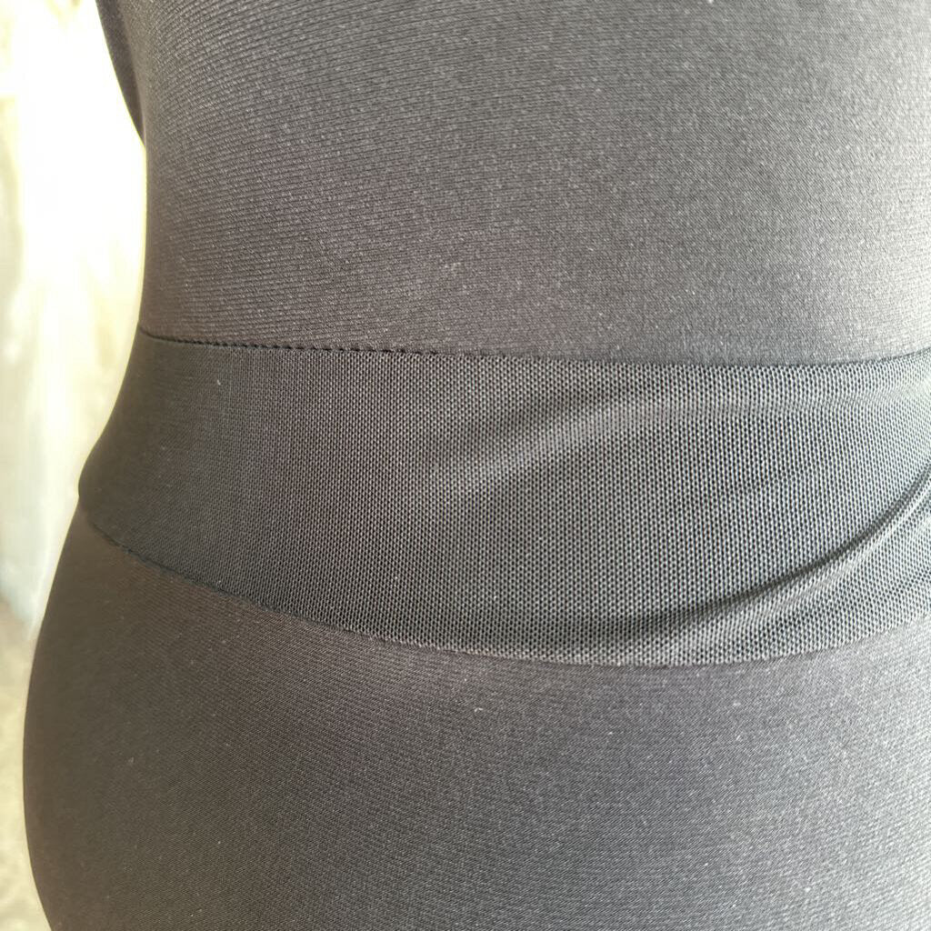 Eleganzarella Black Sheer Detail Long Formal Dress Large