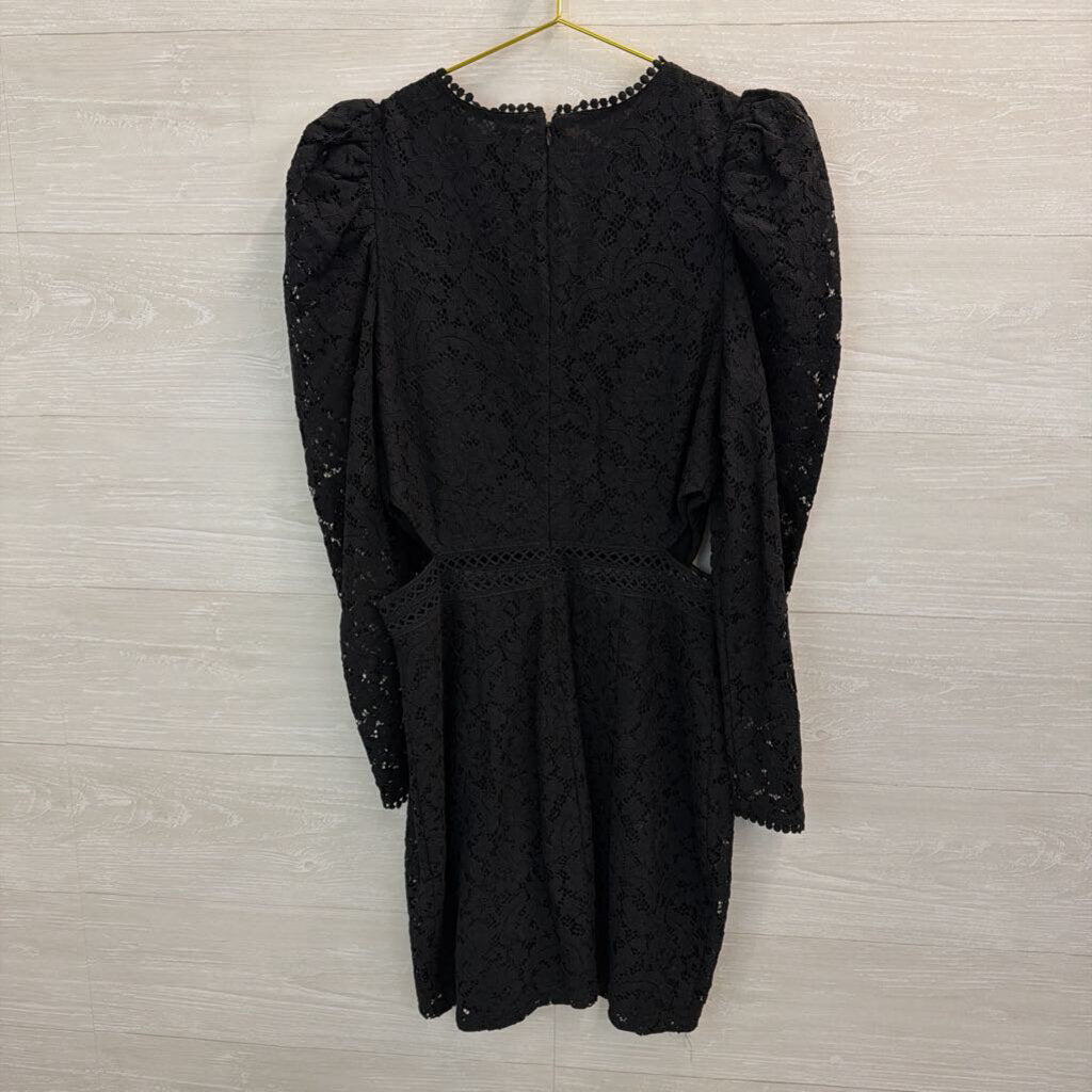 Express Black Lace Long Sleeve Cut Out Sides Dress Medium