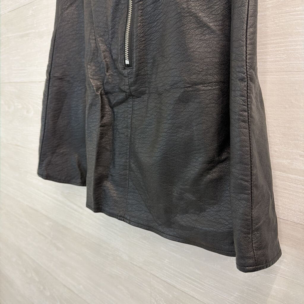 Black Faux Leather Skirt 8