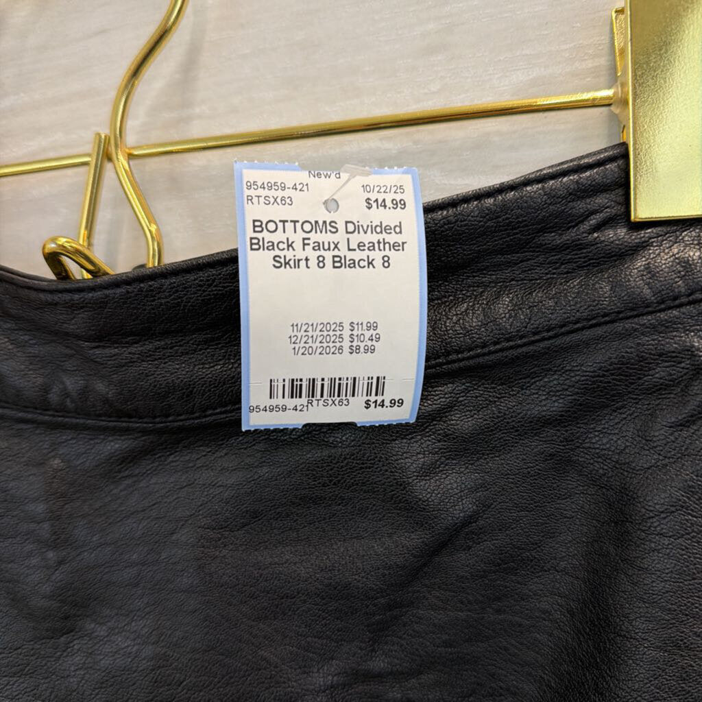 Black Faux Leather Skirt 8