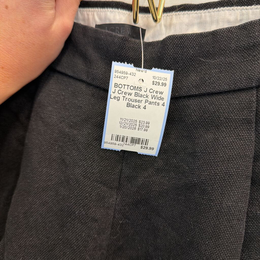 J Crew Black Wide Leg Trouser Pants 4