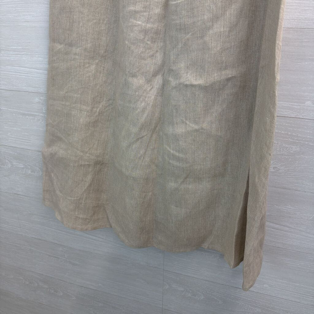 Talbots Brown 100% Linen Midi Skirt 8