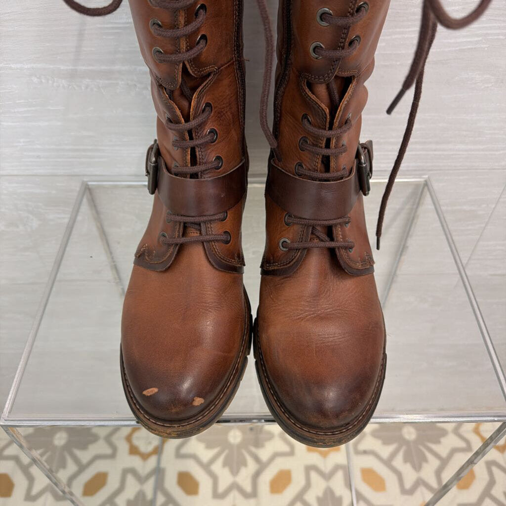 Pikolinos Brown Leather San Sebastia Tall Boots 39