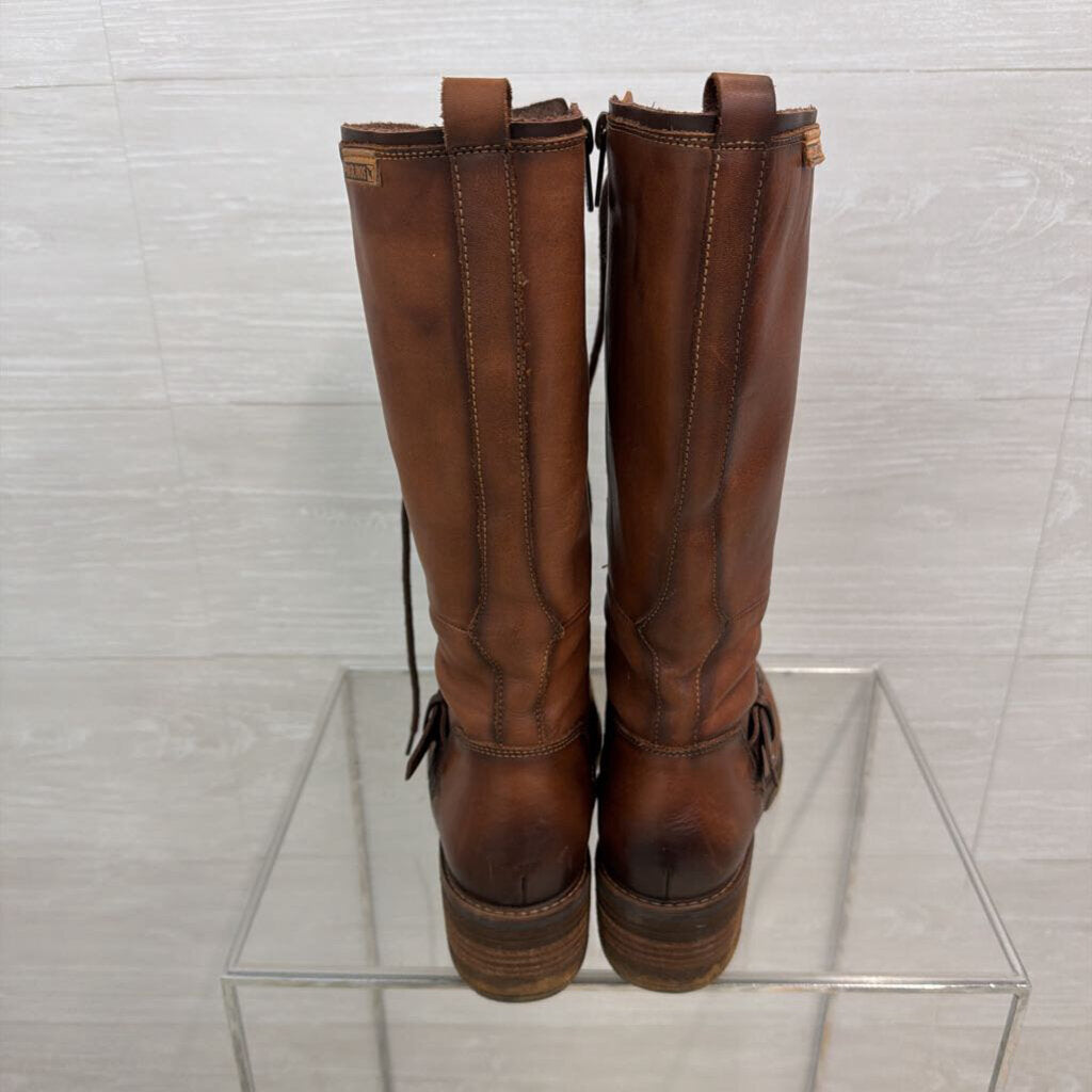 Pikolinos Brown Leather San Sebastia Tall Boots 39