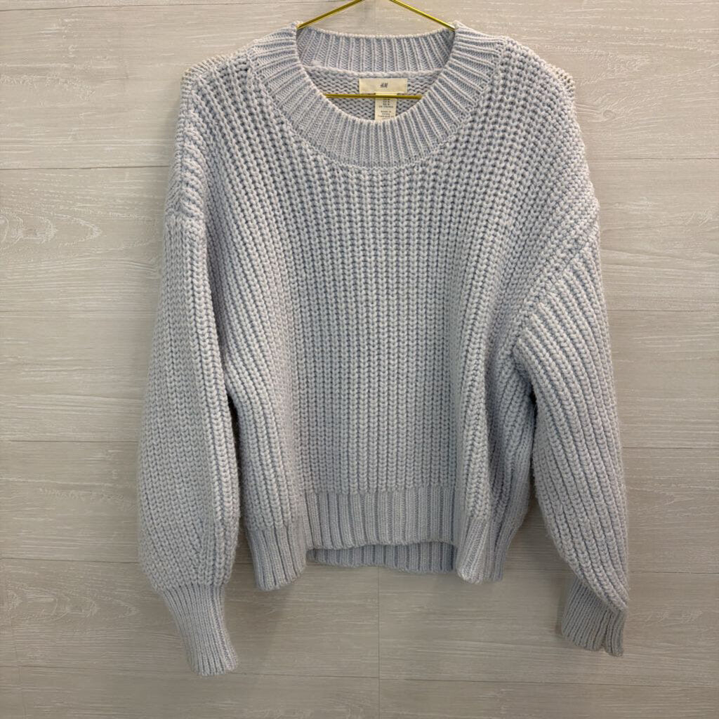 Blue Chunky Knit Long Sleeve Sweater Top Medium