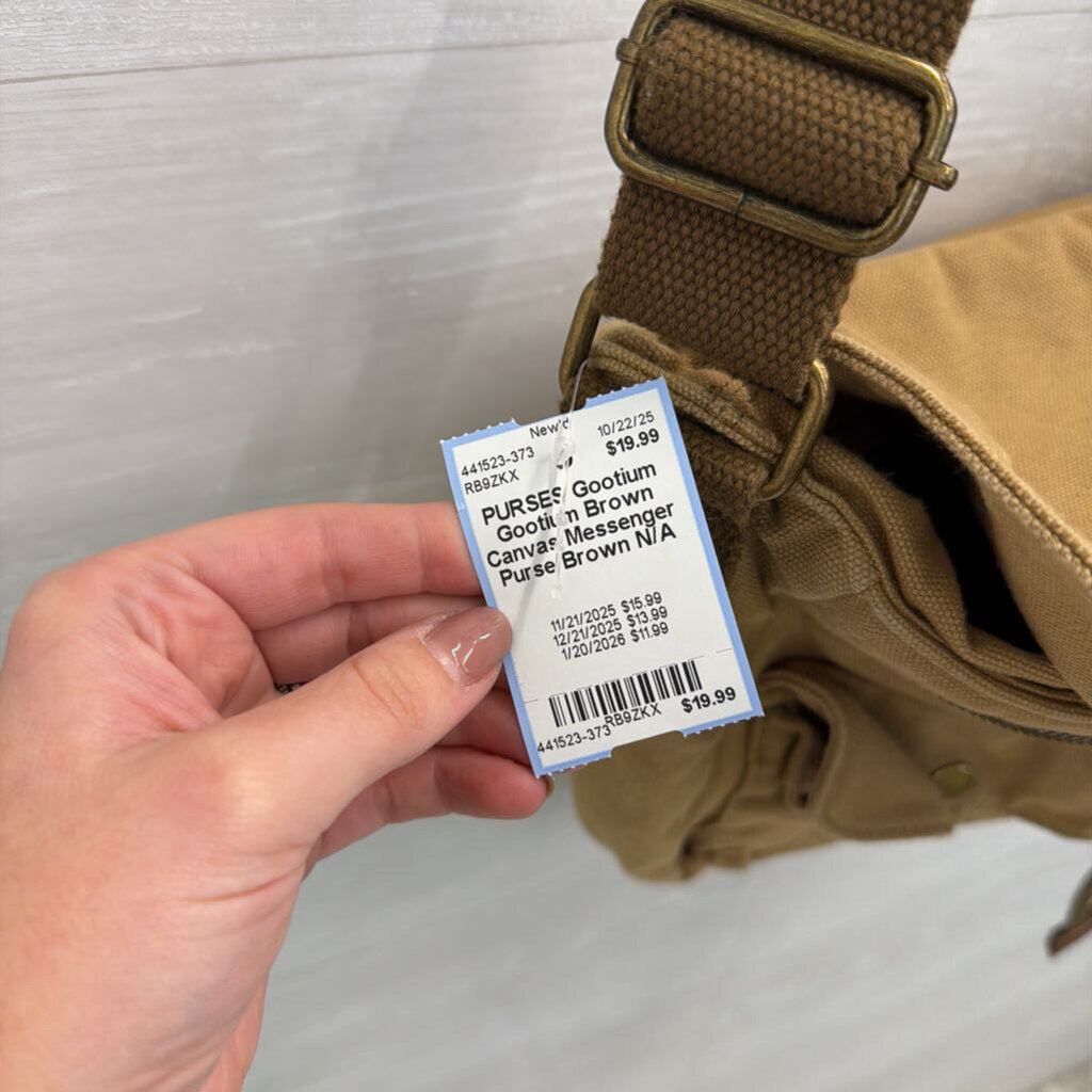 Gootium Brown Canvas Messenger Purse