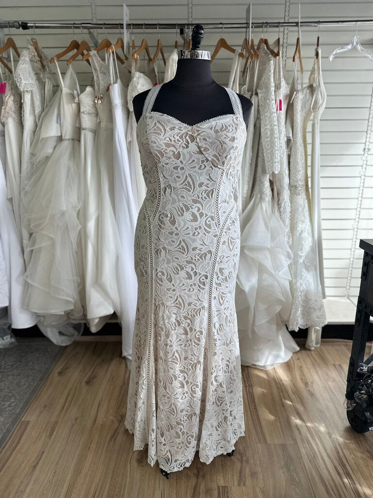 DB Studio Lace Strapless Wedding Dress 22W