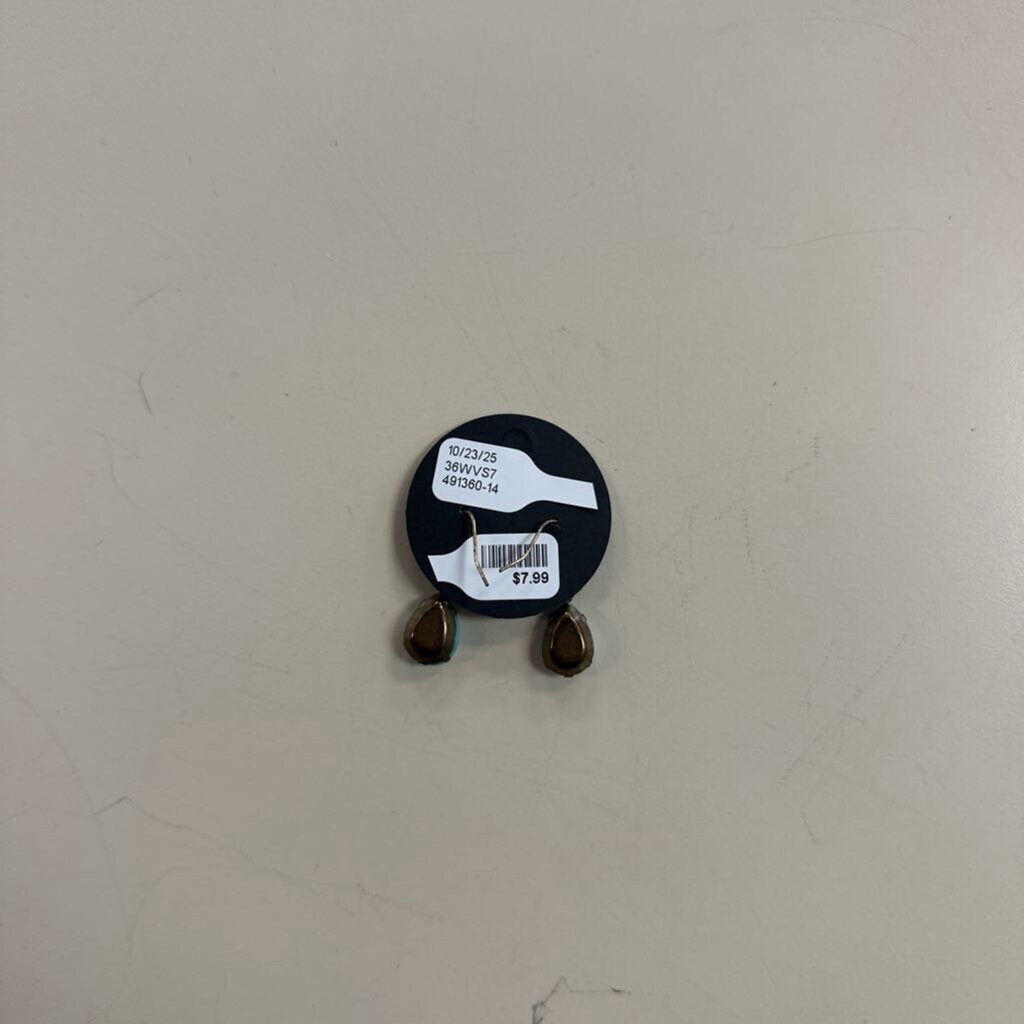 Blue Stone Drop Earrings