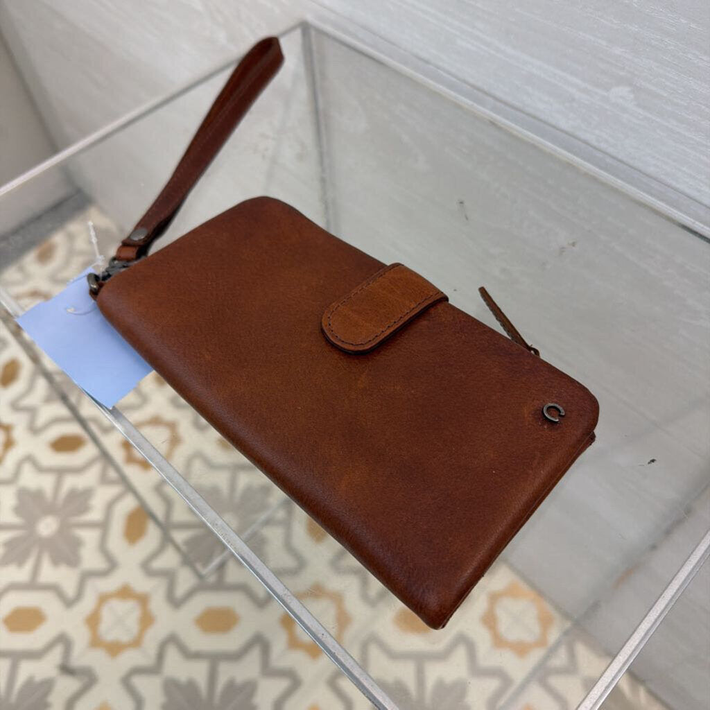 Wild West Brown Leather Wristlet Wallet