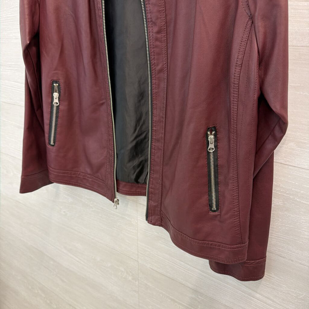 Me Jane Purple Faux Leather Zip Up Jacket 1X