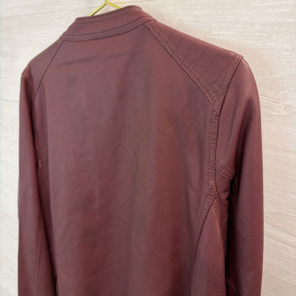 Me Jane Purple Faux Leather Zip Up Jacket 1X