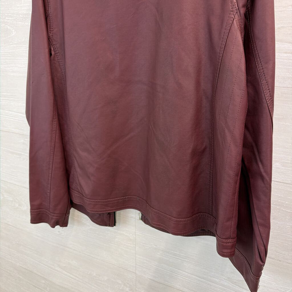 Me Jane Purple Faux Leather Zip Up Jacket 1X