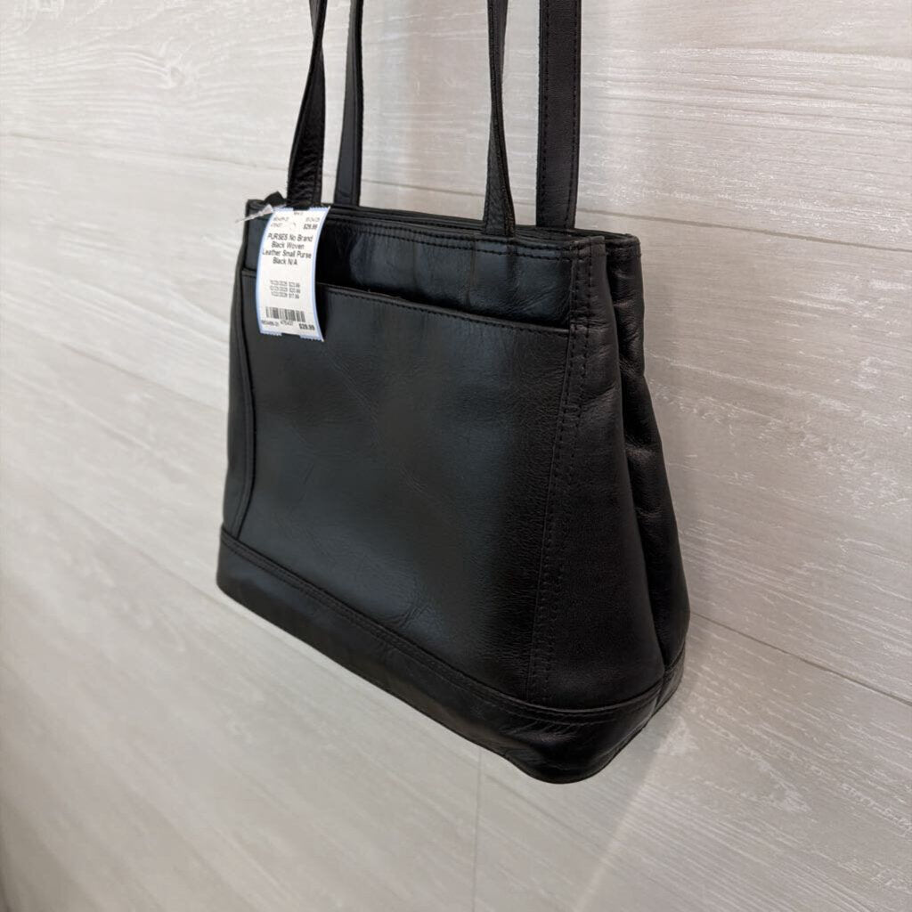 Black Woven Leather Small Purse